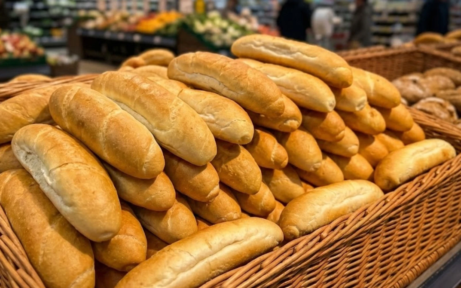 Rohlíky v supermarketu