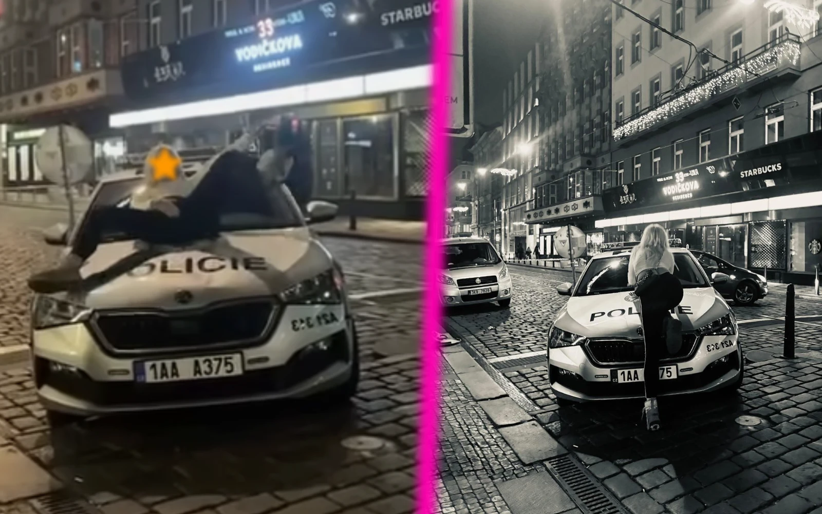 Tanec na policejním autě